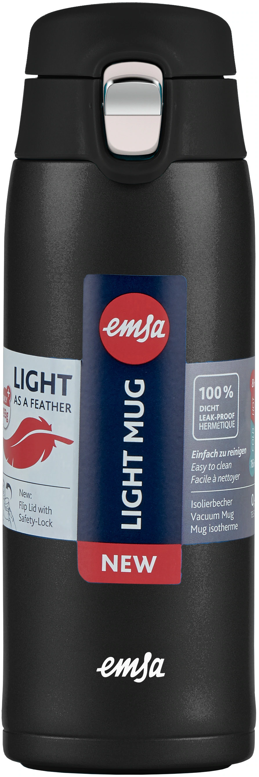 Emsa Thermobecher »Travel Mug Light«, 0,4L, leicht, Edelstahl, Klappverschl günstig online kaufen