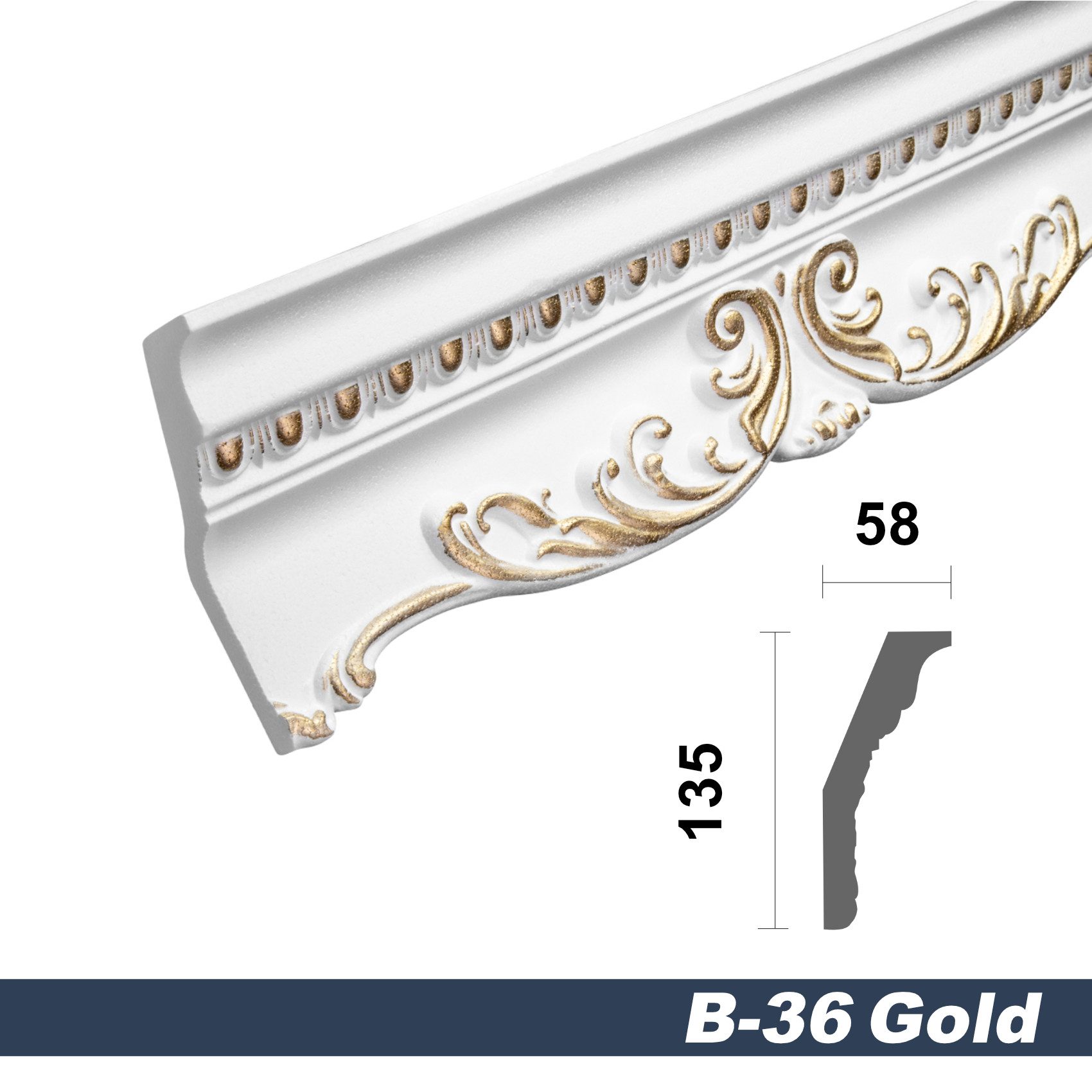 marbet design Stuckleiste B-36 gold, 2 günstig online kaufen