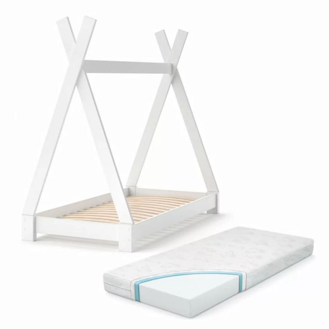 VitaliSpa® Kinderbett Tipi, Weiß, 70x140 cm mit Matratze günstig online kaufen
