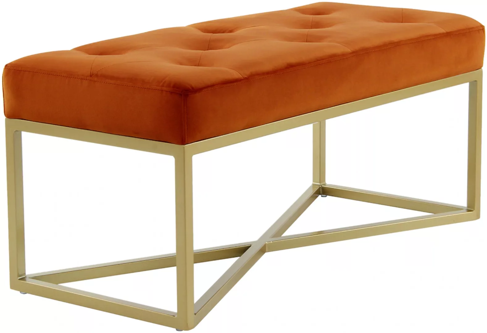 Kayoom Sitzhocker "Sitzbank Cameron 125 Orange / Gold", (1 St.), bequem, el günstig online kaufen