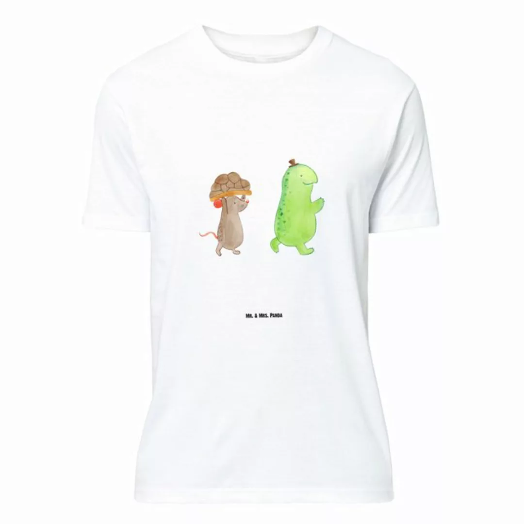 Mr. & Mrs. Panda T-Shirt Schildkröte & Maus - Weiß - Geschenk, Freunde, Hil günstig online kaufen