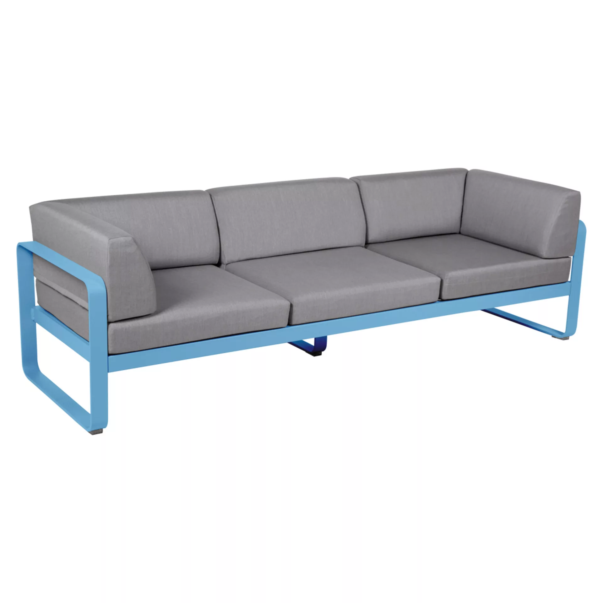 Bellevie 3-Sitzer Club Sofa Outdoor E1 Maya-Blau 79 Flanellgrau günstig online kaufen