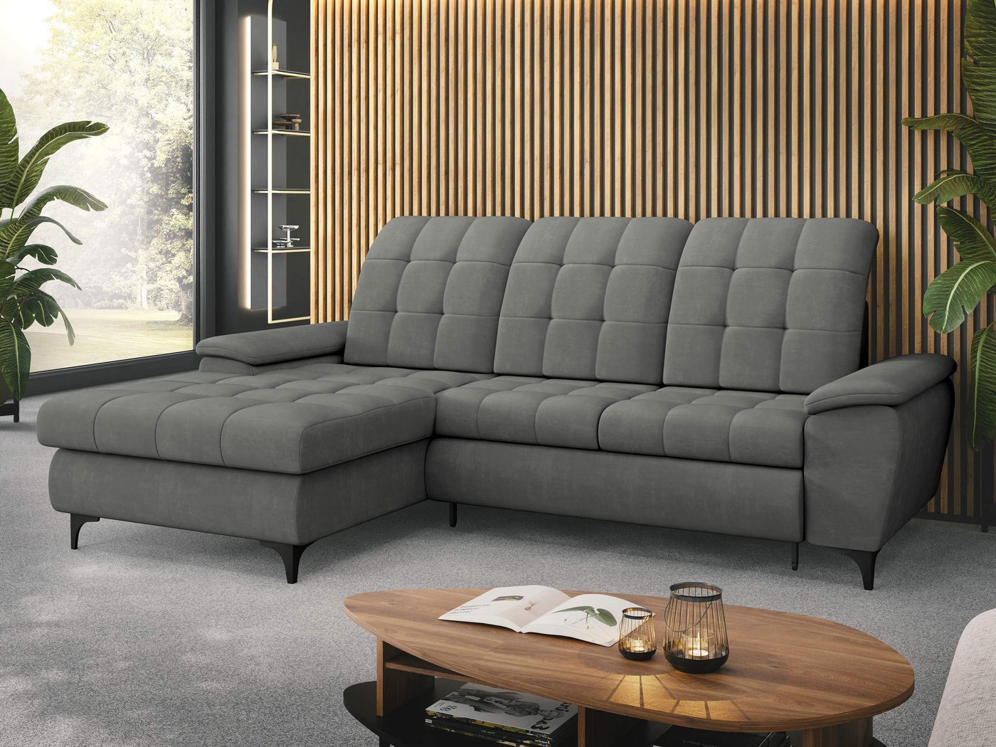 MIRJAN24 Ecksofa Crystal, mit Schlaffunktion und Bettkasten, 260x182x103 cm günstig online kaufen