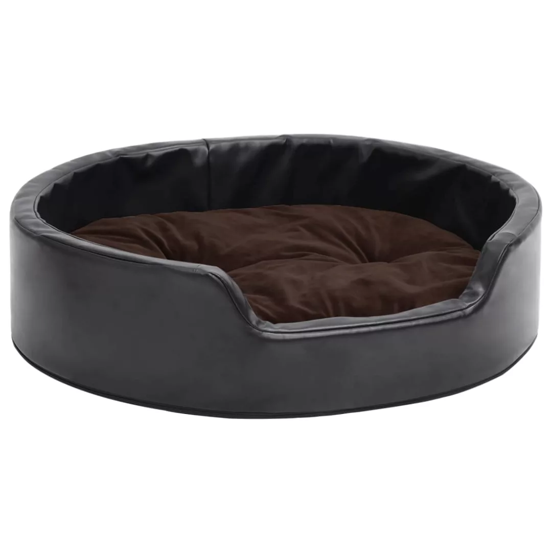 Hundebett Schwarz-braun 69x59x19 Cm Plüsch Und Kunstleder günstig online kaufen