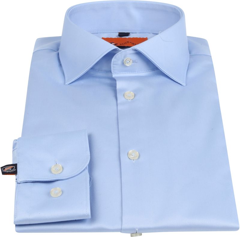 Suitable Hemd Satiniert Blau - Größe 37 günstig online kaufen