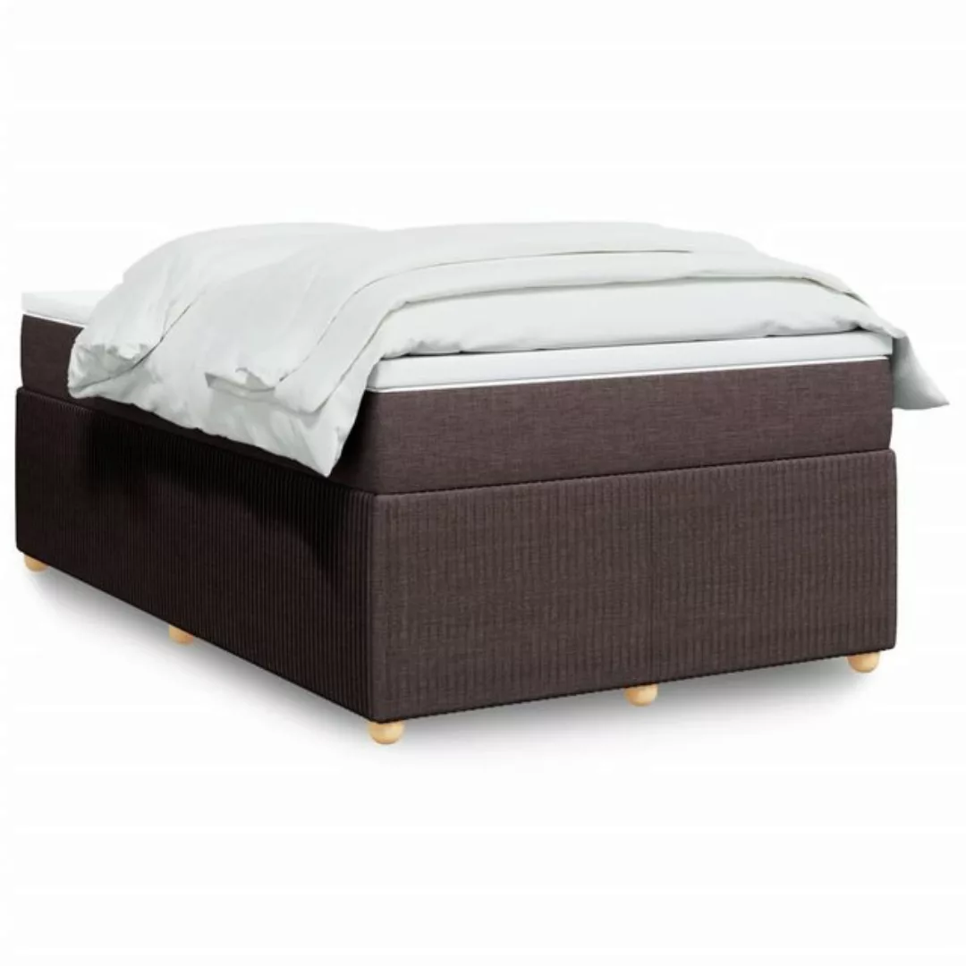 vidaXL Boxspringbett, Boxspringbett mit Matratze Dunkelbraun 120x200 cm Sto günstig online kaufen