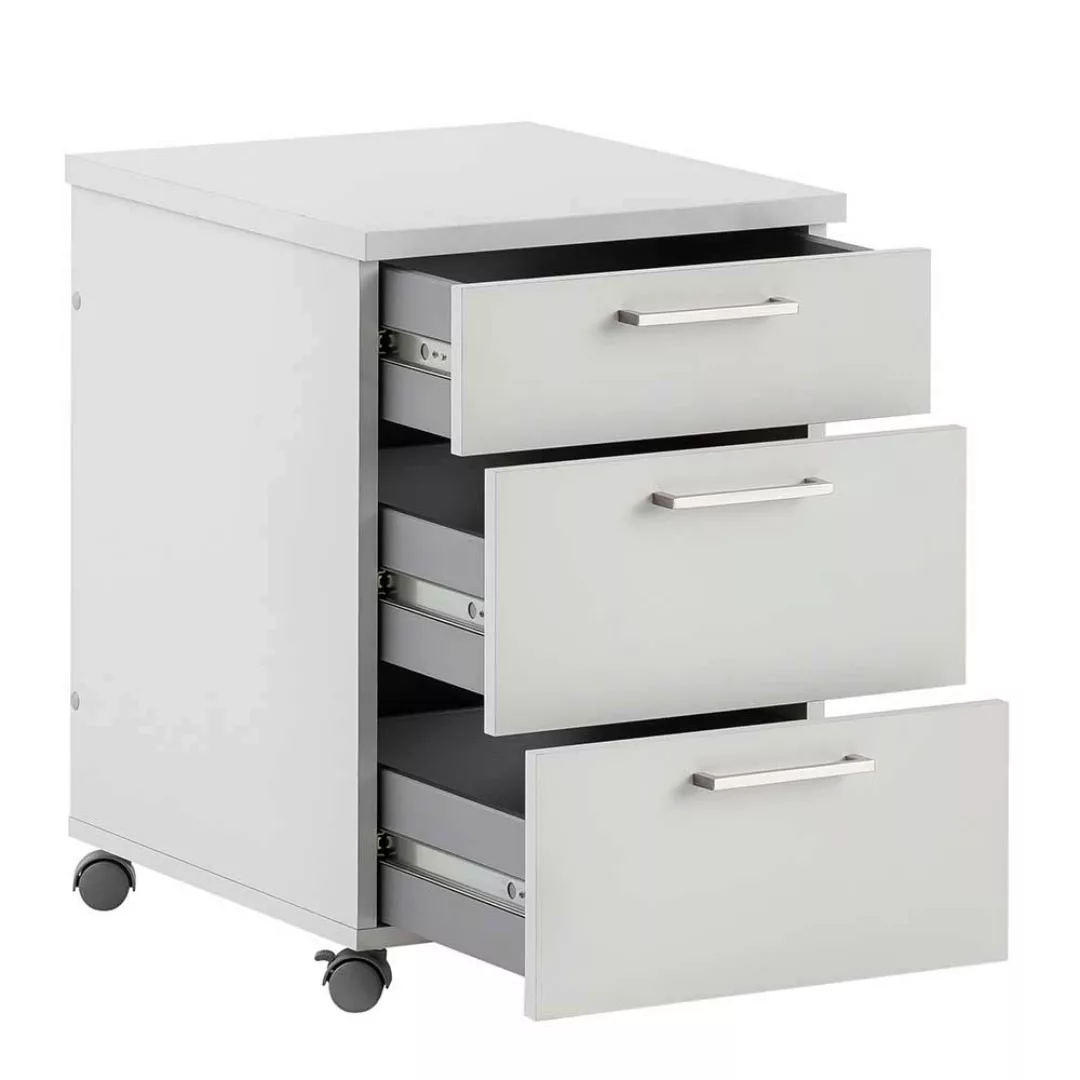 Schreibtischrollcontainer in Lichtgrau drei Schubladen günstig online kaufen