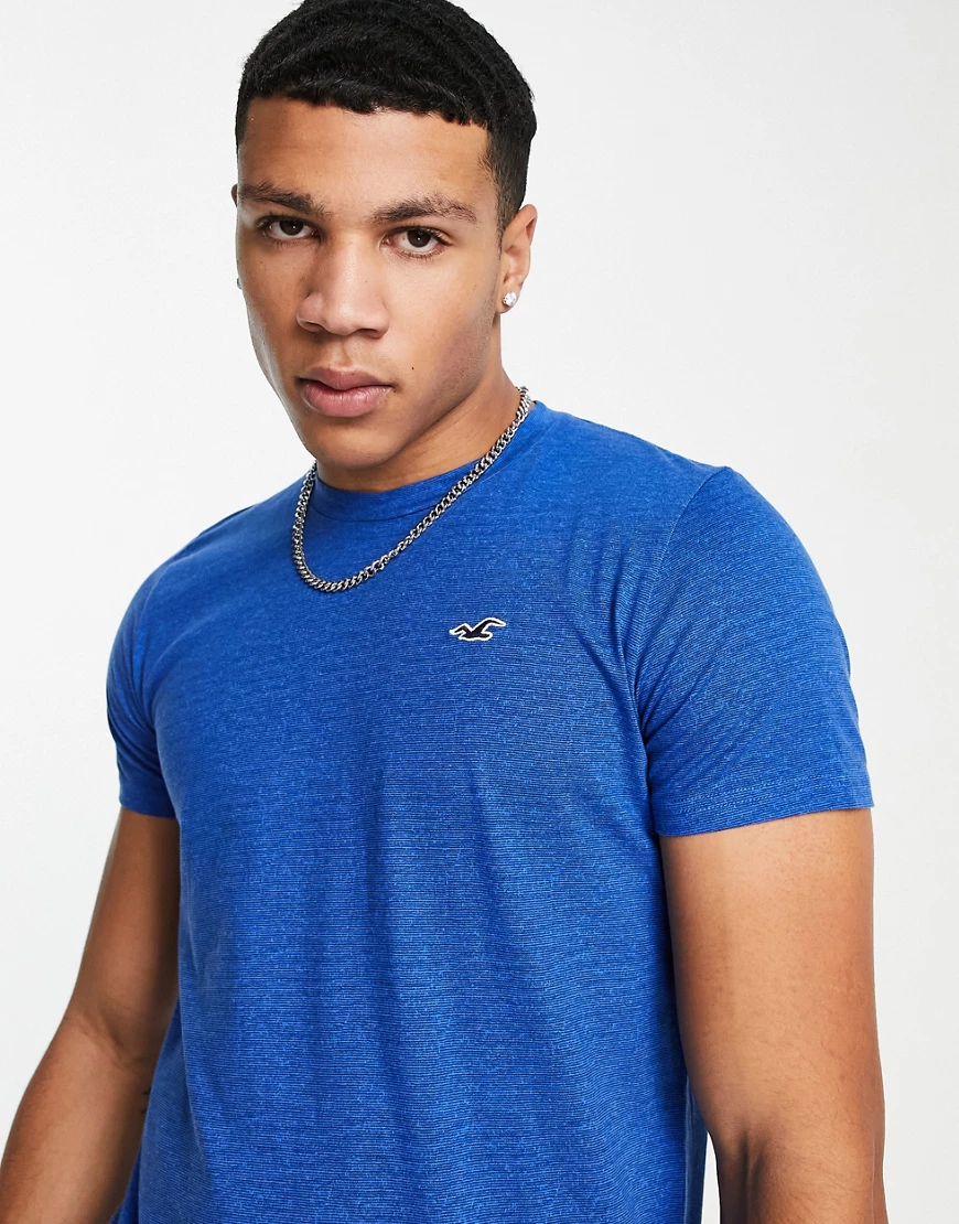 Hollister – T-Shirt in Blau mit Logo günstig online kaufen