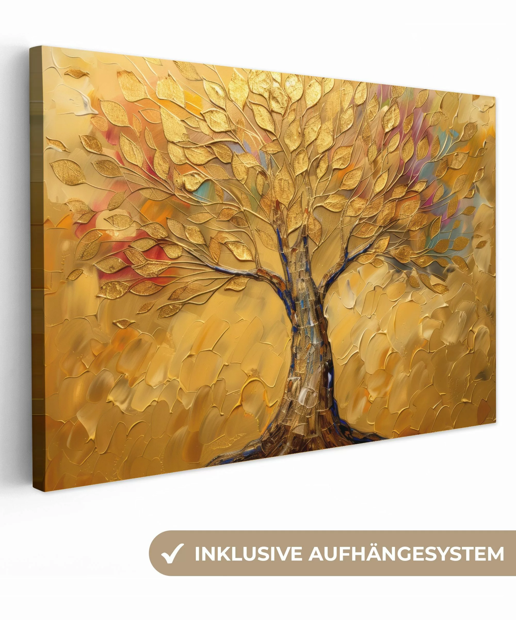 OneMillionCanvasses® Leinwandbild Gold - Baum - günstig online kaufen