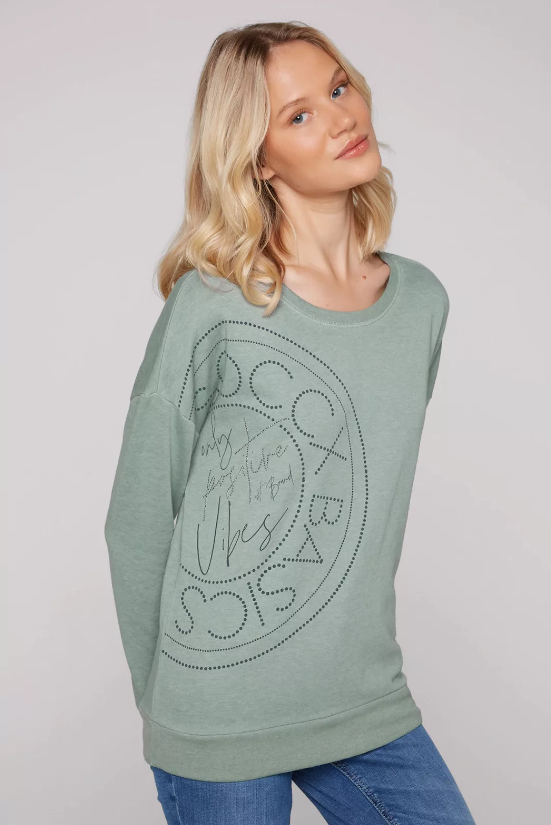 SOCCX Sweater, mit Ausbrenner-Effekten günstig online kaufen