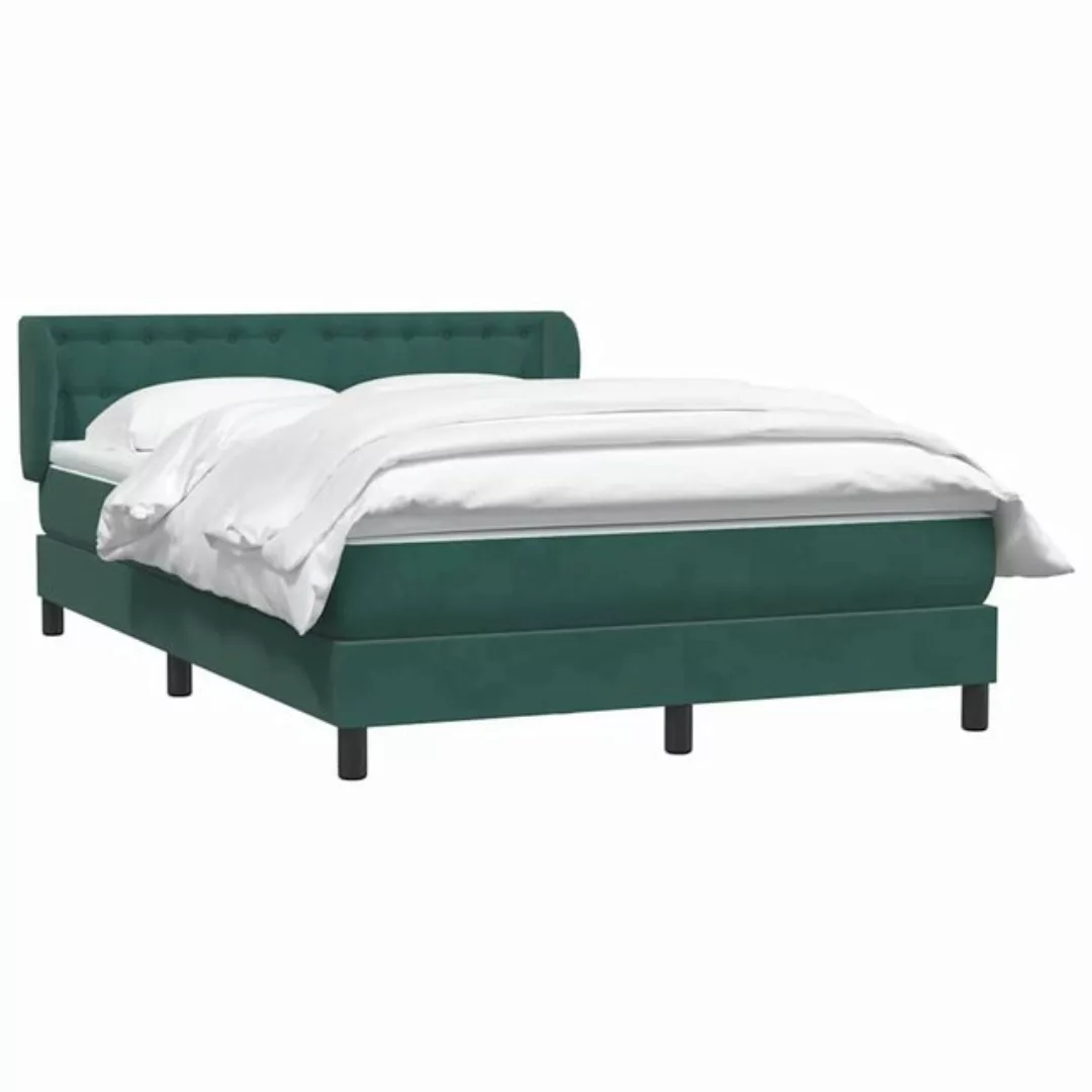 vidaXL Bett Boxspringbett mit Matratze Dunkelgrün 140x220 cm Samt günstig online kaufen