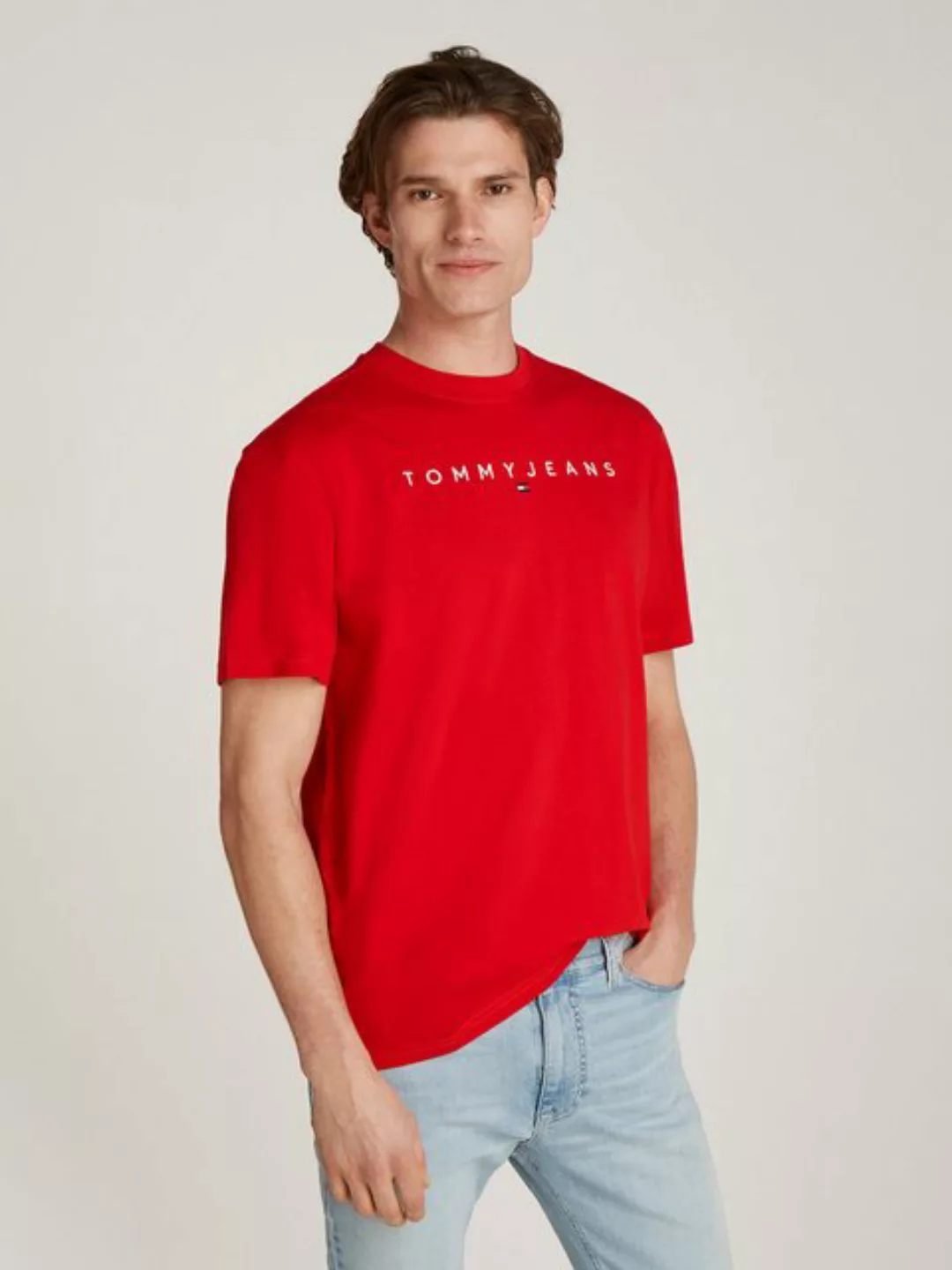 Tommy Jeans T-Shirt TJM REG LINEAR LOGO TEE EXT mit Markenlabel günstig online kaufen