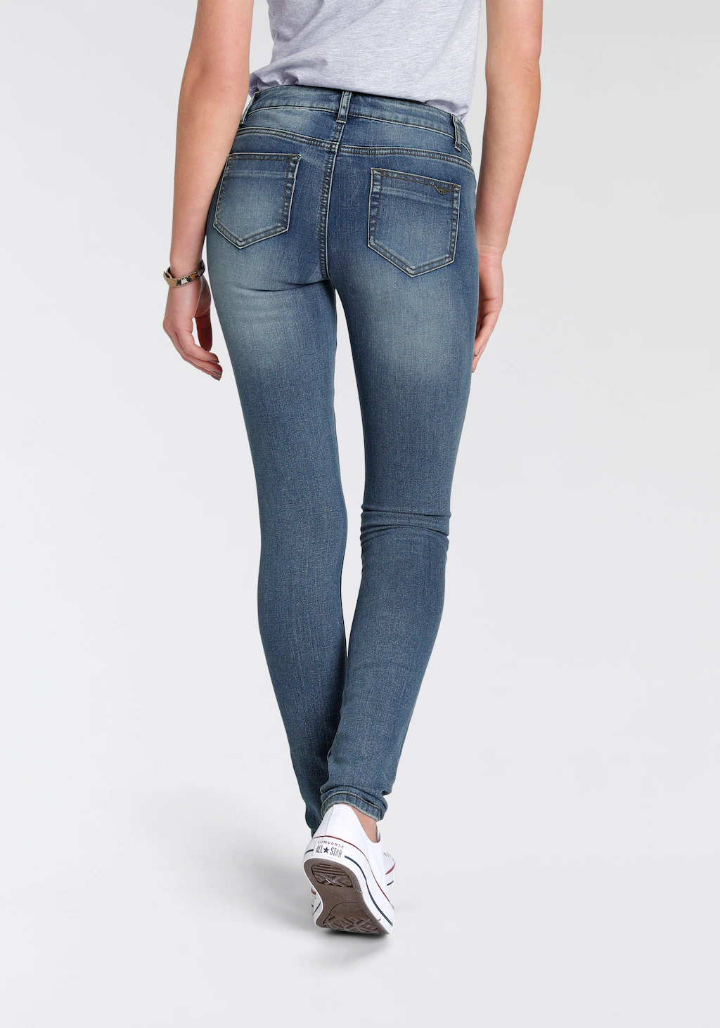 Arizona Skinny-fit-Jeans "mit Keileinsätzen", Low Waist günstig online kaufen
