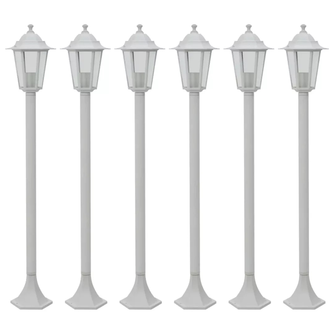 Garten-pollerleuchte 6 Stk. E27 110 Cm Aluminium Weiß günstig online kaufen