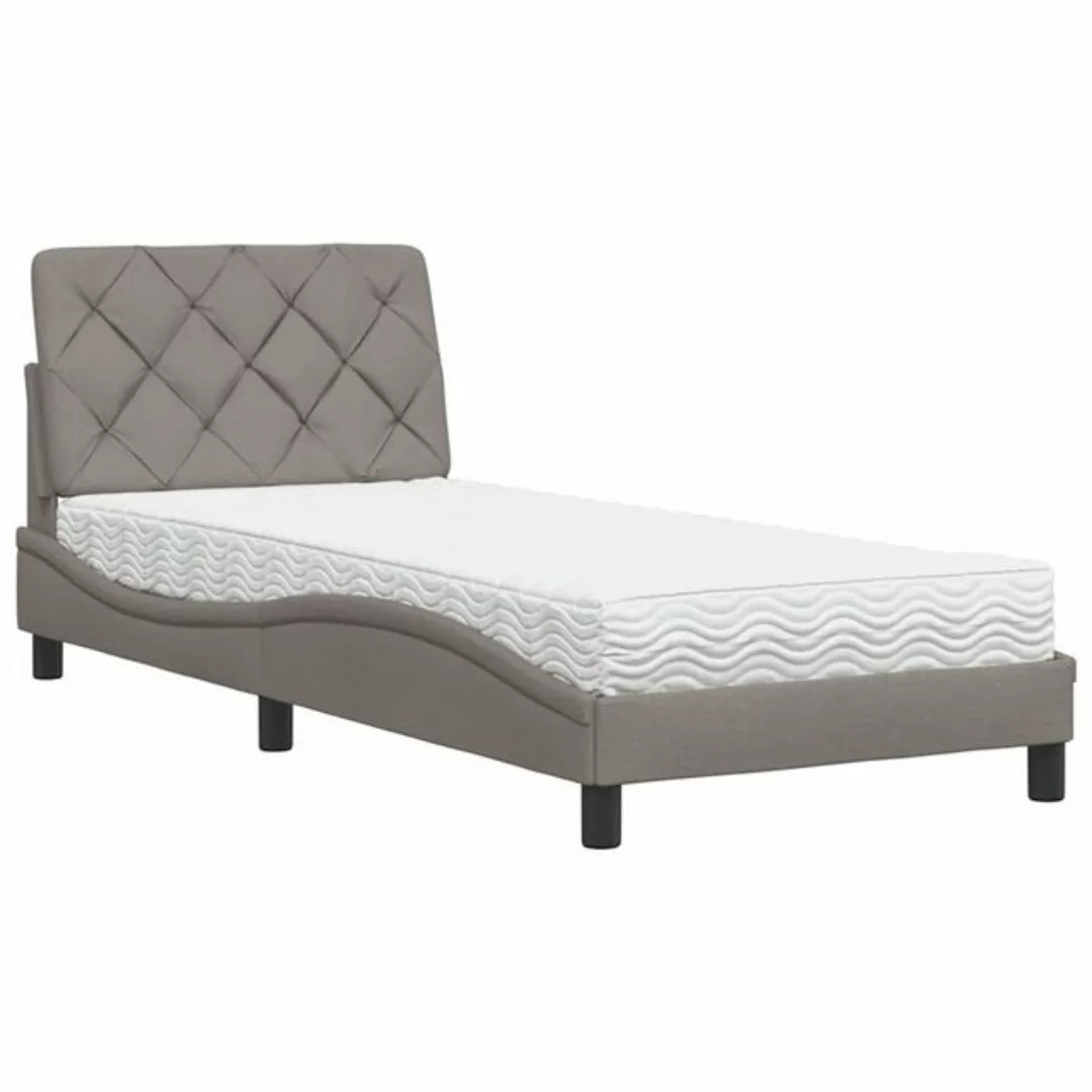 vidaXL Bett Bett mit Matratze Taupe 90x200 cm Stoff günstig online kaufen