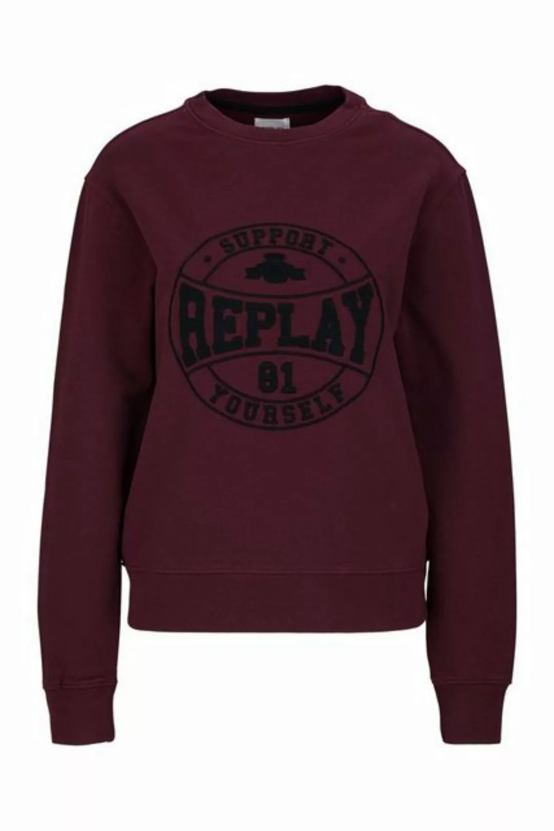 Replay Sweatshirt Sweatshirt - College Stickerei aus warmer und weicher Bau günstig online kaufen