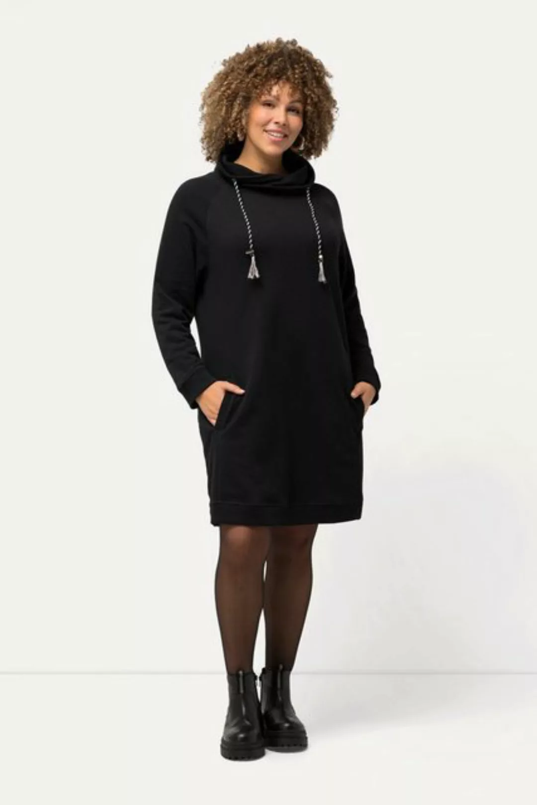 Ulla Popken Jerseykleid Sweatkleid Stehkragen Langarm Taschen günstig online kaufen