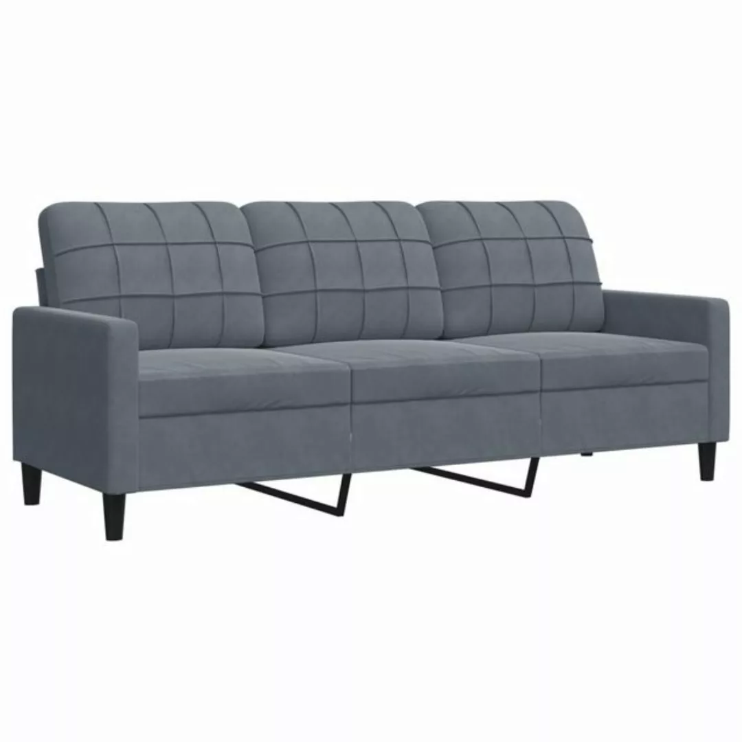 vidaXL Sofa Sofa/ 2-Sitzer/ 3-Sitzer Samt, 180 cm, Dunkelgrau günstig online kaufen