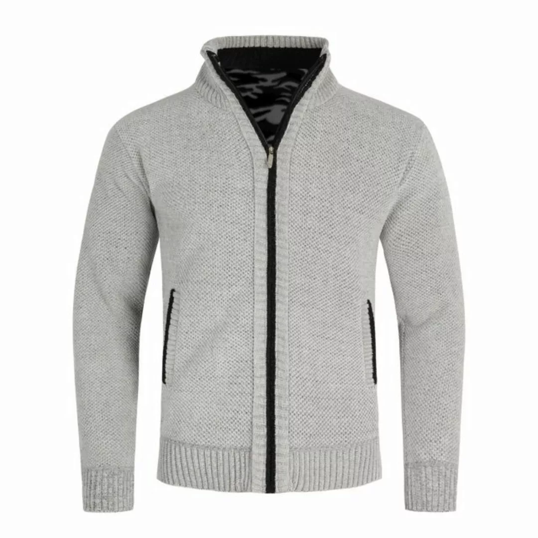 Allthemen Strickjacke Strickjacke mit Stehkragen Uni Grobstrick Cardigan fü günstig online kaufen