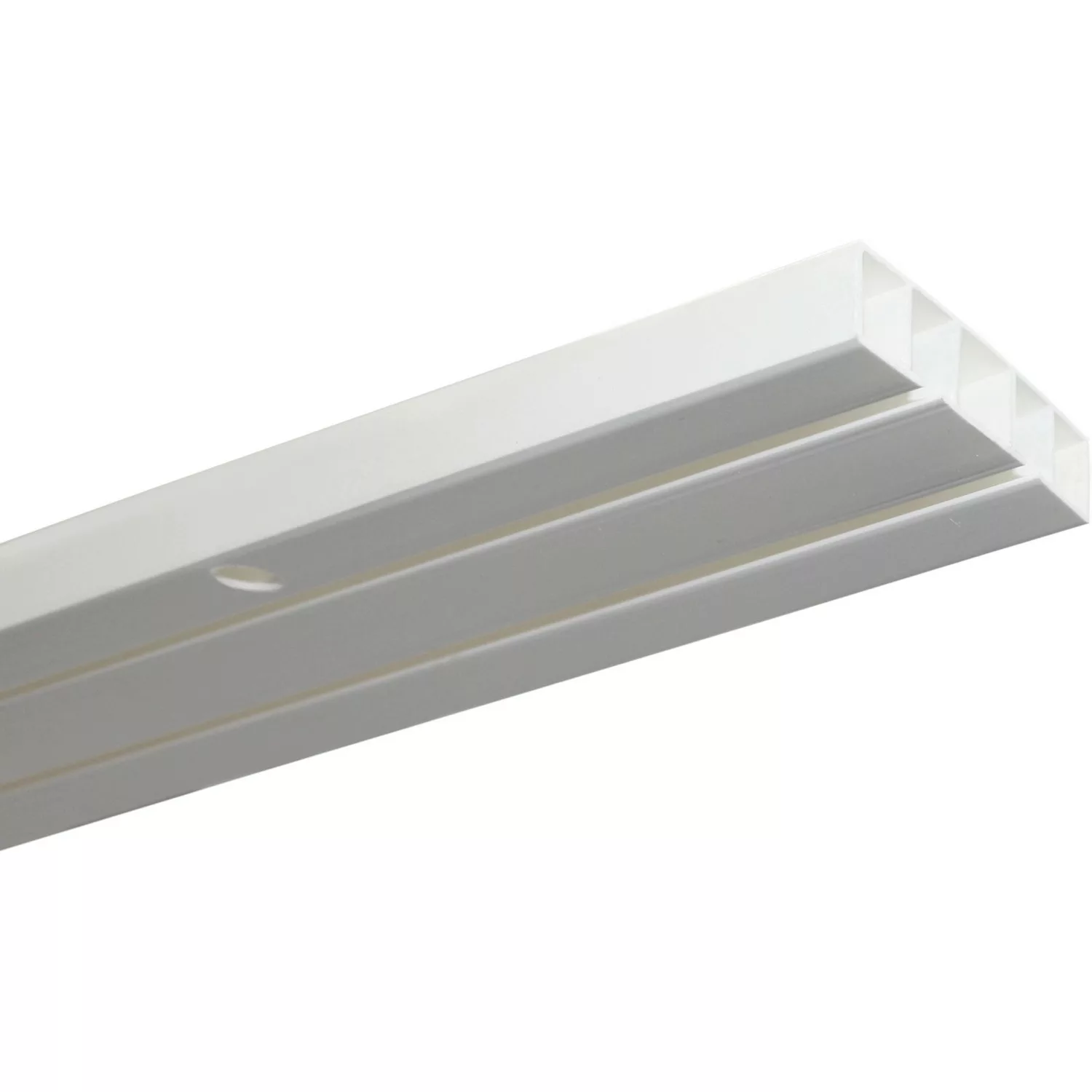 Gardinia Vorhangschiene 2-läufig Slim Line Weiß 250 cm günstig online kaufen
