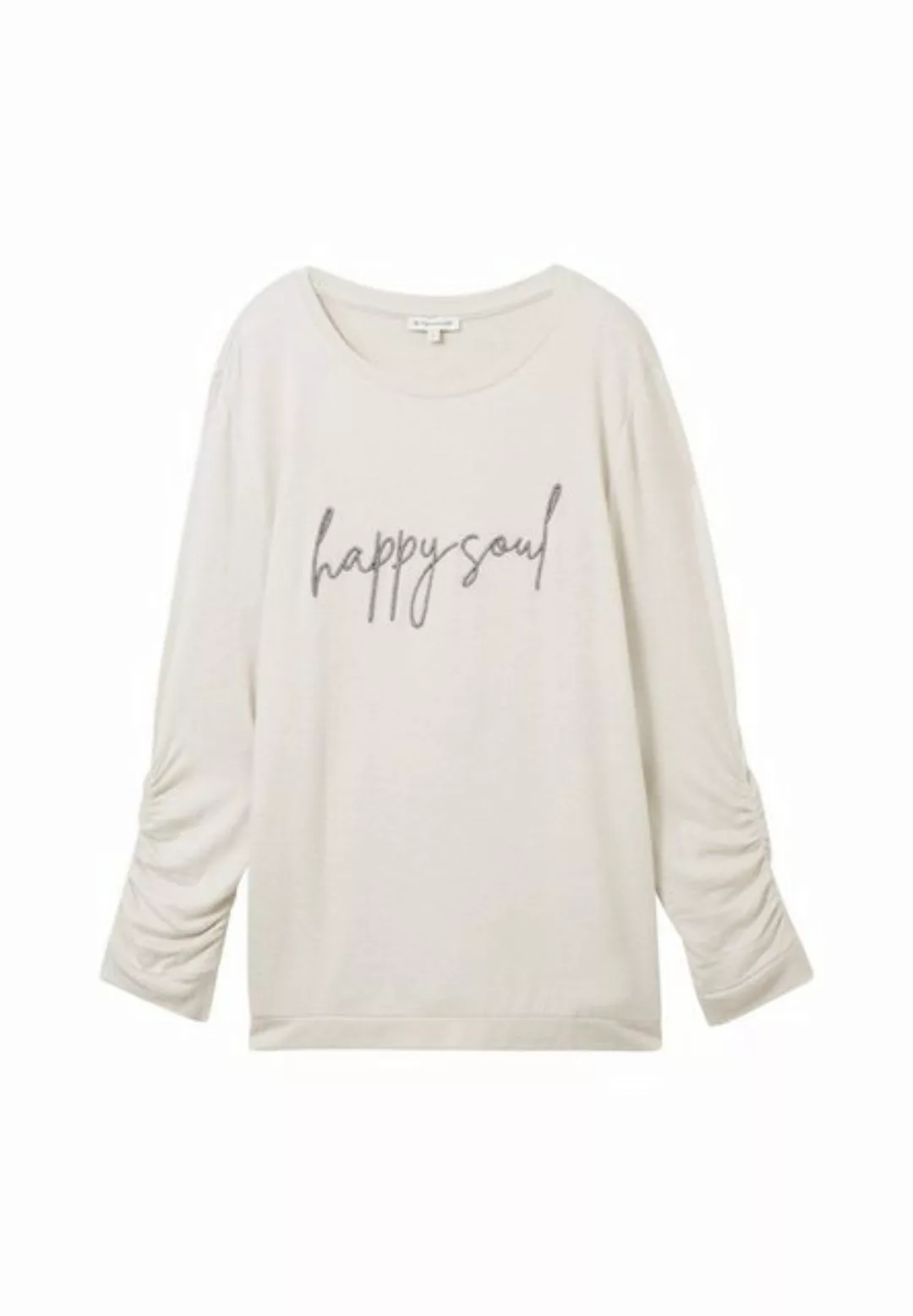 TOM TAILOR Sweatshirt Sweatshirt 3/4 Arm Pullover mit Frontstick (1-tlg) günstig online kaufen