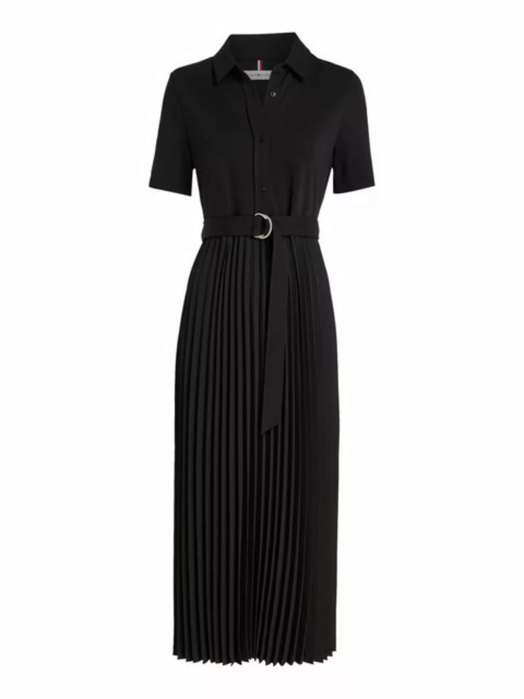 Tommy Hilfiger Polokleid VISC MIX PLEATED POLO DRESS SS mit Falten, Polokra günstig online kaufen