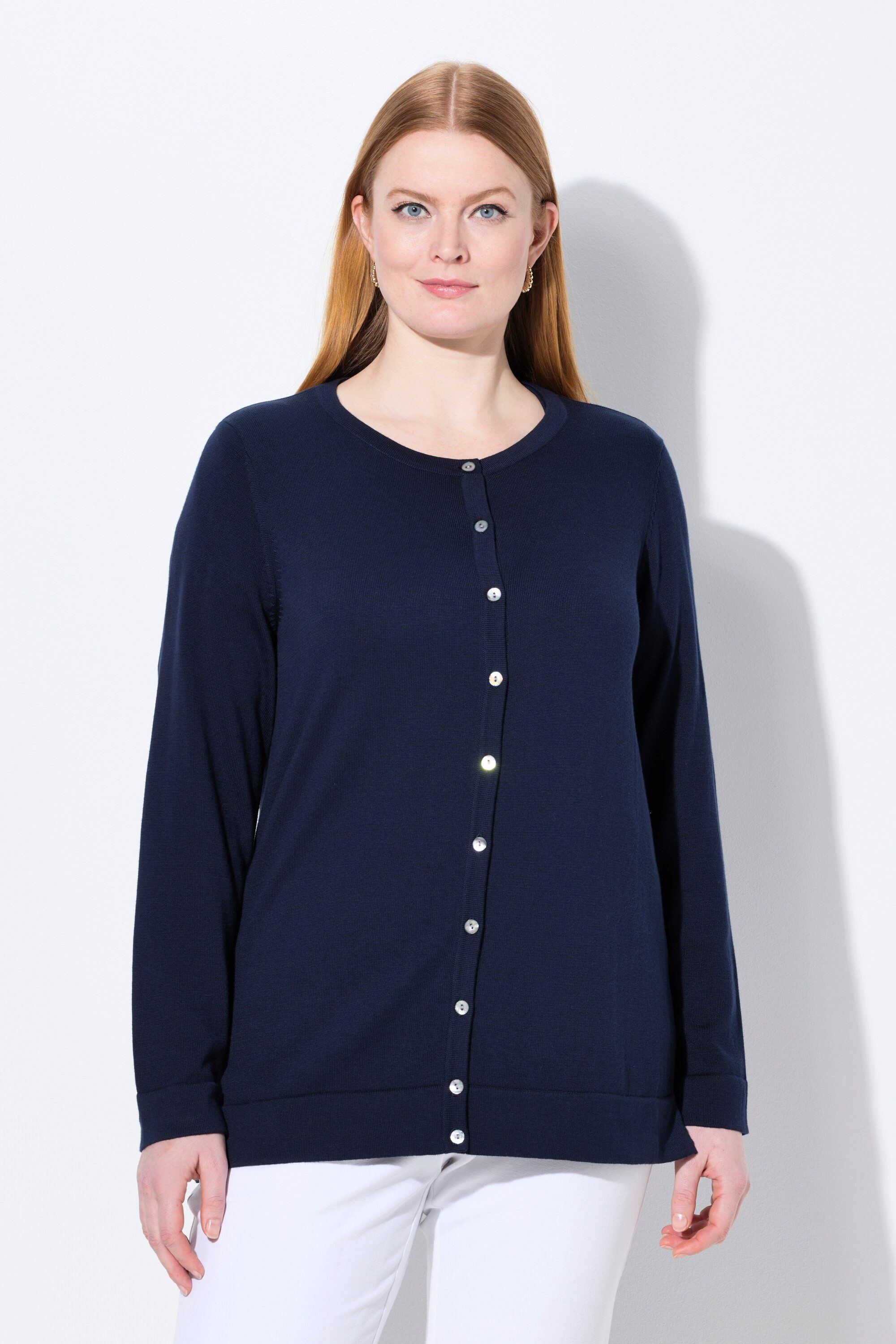 Ulla Popken Strickjacke Twinset-Strickjacke Rundhals Langarm günstig online kaufen