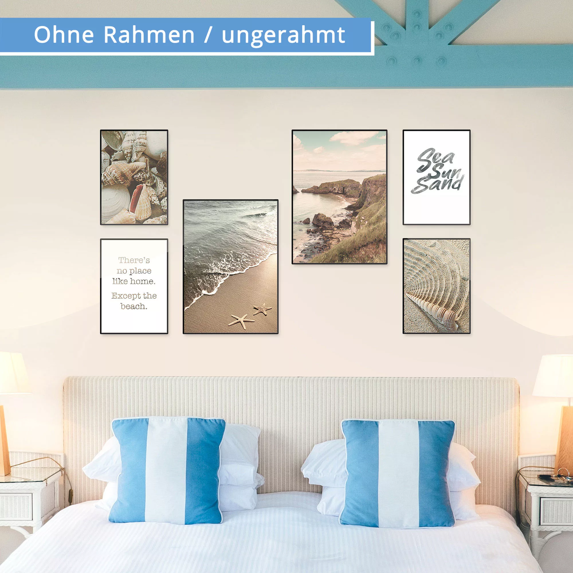 Artland Poster "Urlaubsgefühle", Strand, (6 St.) günstig online kaufen