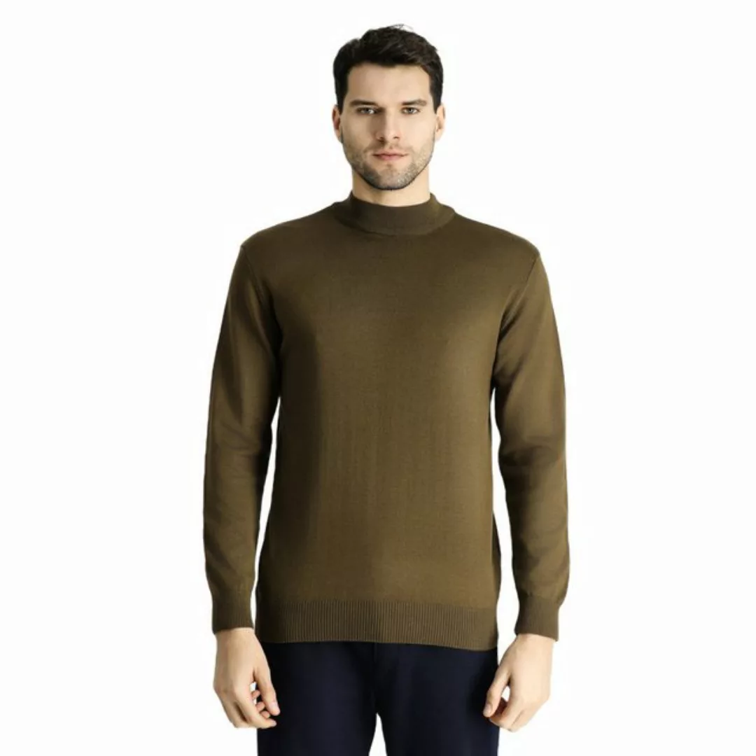 KIGILI Sweater Herren Pullover Slim Fit, Rollkragenpullover, Stilvoll, Lang günstig online kaufen