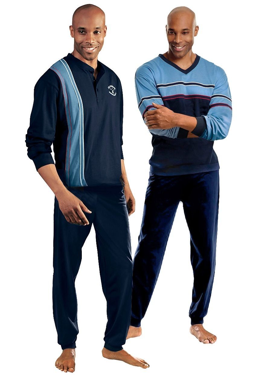 le jogger Pyjama, (Packung, 4 tlg., 2 Stück), Schlafanzug für Herren in lan günstig online kaufen