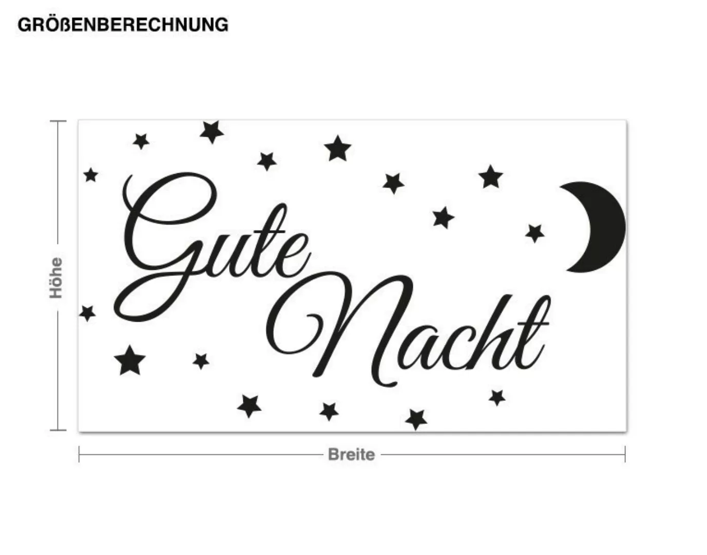 Wandtattoo Spruch Gute Nacht mit Sternen und Mond günstig online kaufen