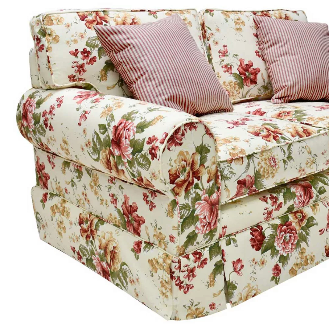 Country Style Sofa mit Nosagunterfederung Blumen Muster günstig online kaufen