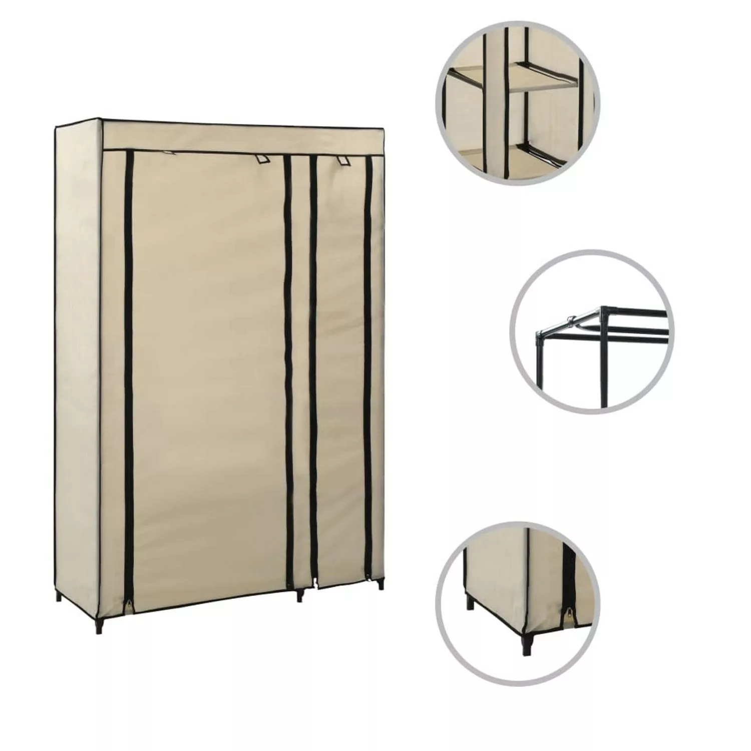 Faltschrank Creme 110x45x175 Cm Stoff günstig online kaufen