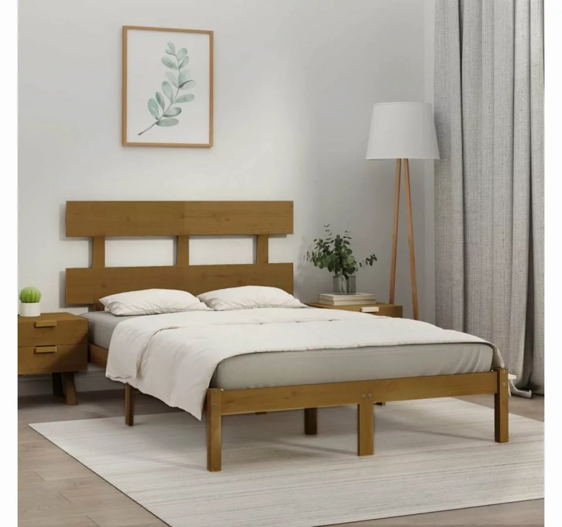 furnicato Bett Massivholzbett Honigbraun 200x200 cm günstig online kaufen