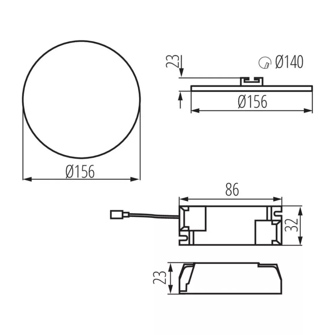 LED Deckeneinbauleuchte Arel in Weiß 14W 1300lm IP65 4000K 156mm günstig online kaufen