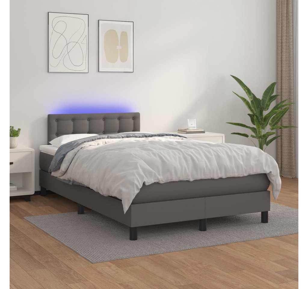 vidaXL Boxspringbett Bett Boxspringbett mit Matratze & LED Kunstleder (120 günstig online kaufen