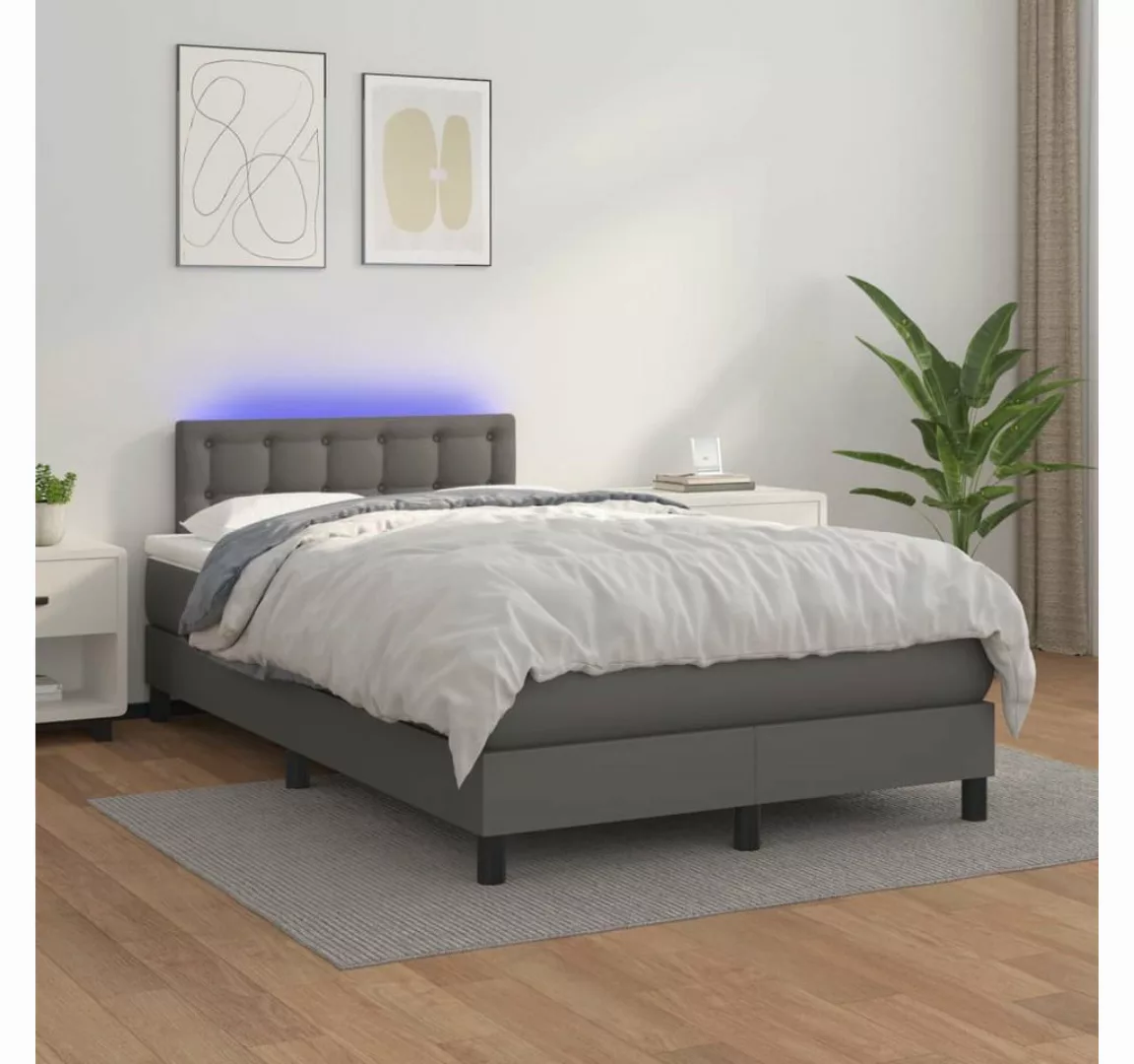 vidaXL Boxspringbett Bett Boxspringbett mit Matratze & LED Kunstleder (120 günstig online kaufen