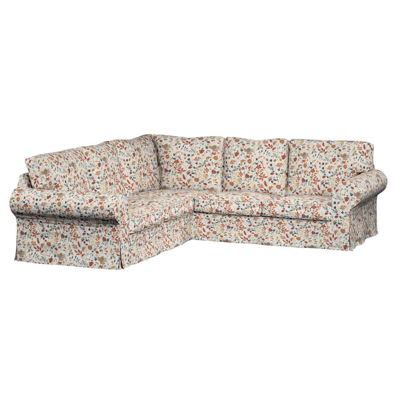 Bezug für Ektorp Ecksofa, orange-grün, Sofahusse für Ektorp Ecksofa, Cosy H günstig online kaufen