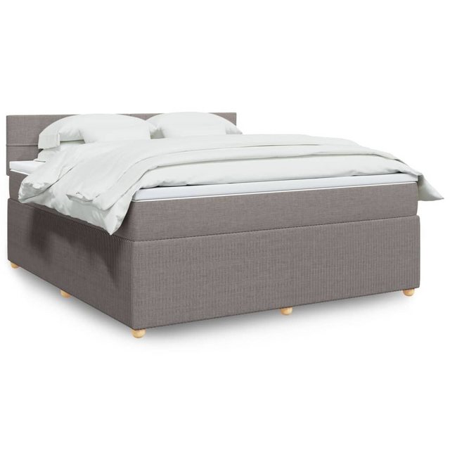 vidaXL Boxspringbett, Boxspringbett mit Matratze Taupe 180x200 cm Stoff günstig online kaufen