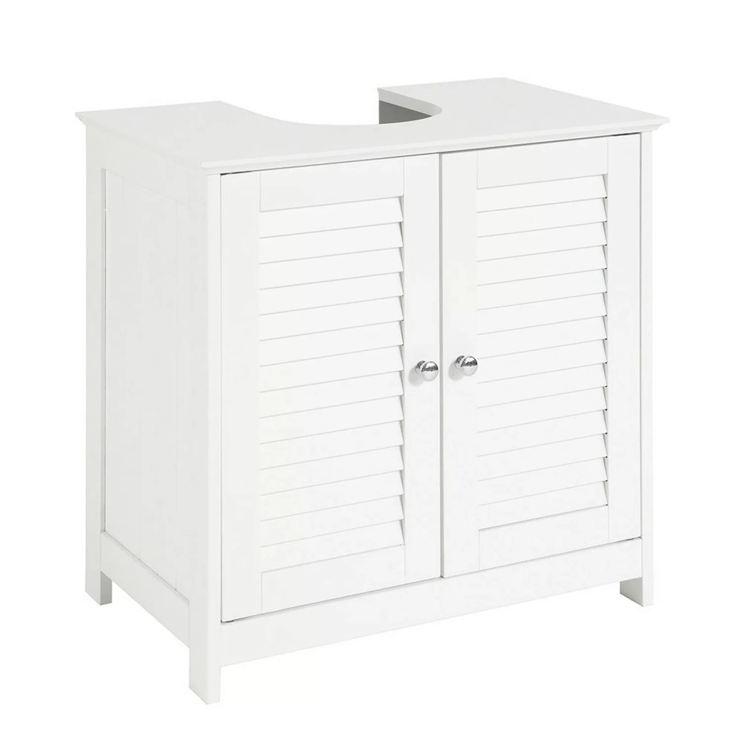 SoBuy Waschbeckenunterschrank mit 2 Türen Holz Weiß 60 cm FRG237-II-W günstig online kaufen