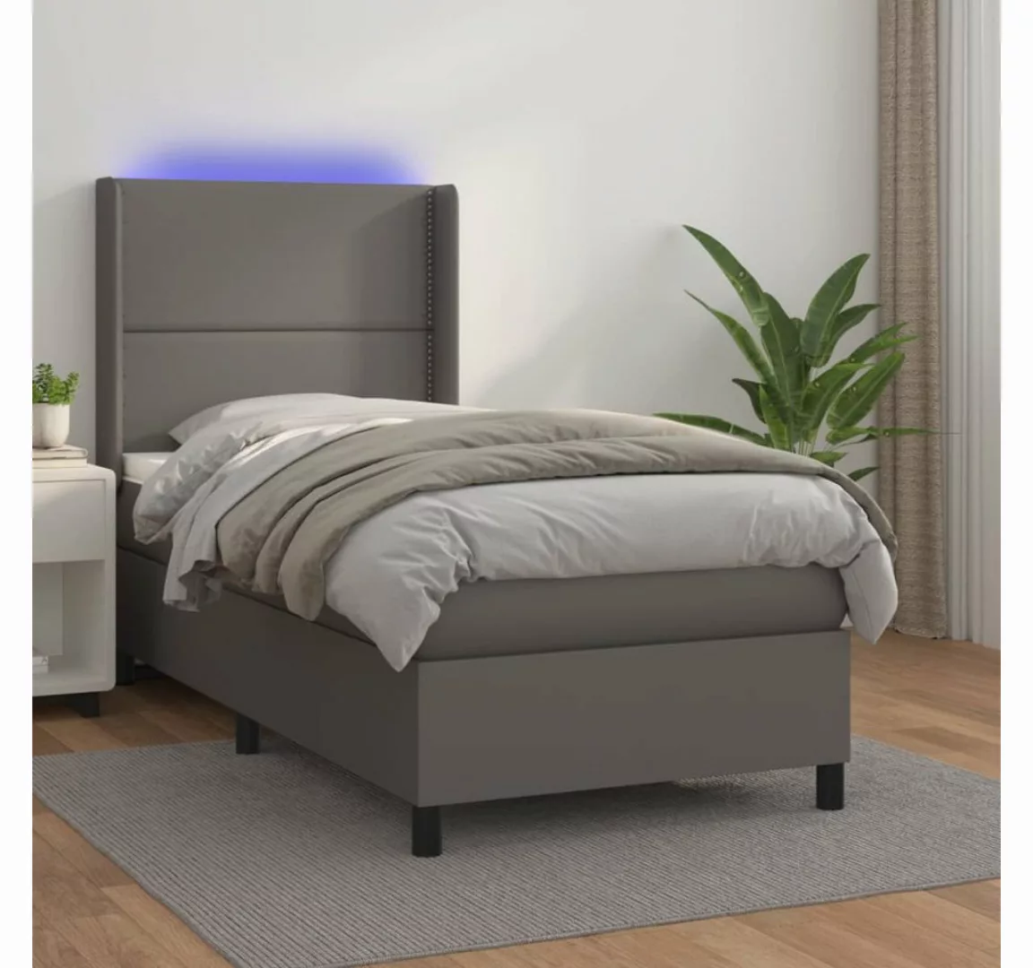 vidaXL Boxspringbett Boxspringbett mit Matratze und LED Kunstleder (100x 20 günstig online kaufen