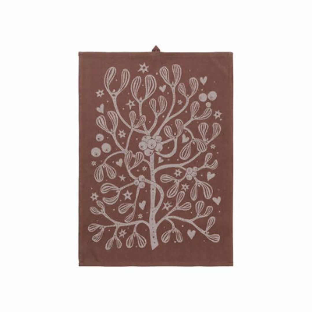 Geschirrtuch Mistletoe textil gelb / Bio-Baumwolle - 50 x 70 cm - Ferm Livi günstig online kaufen