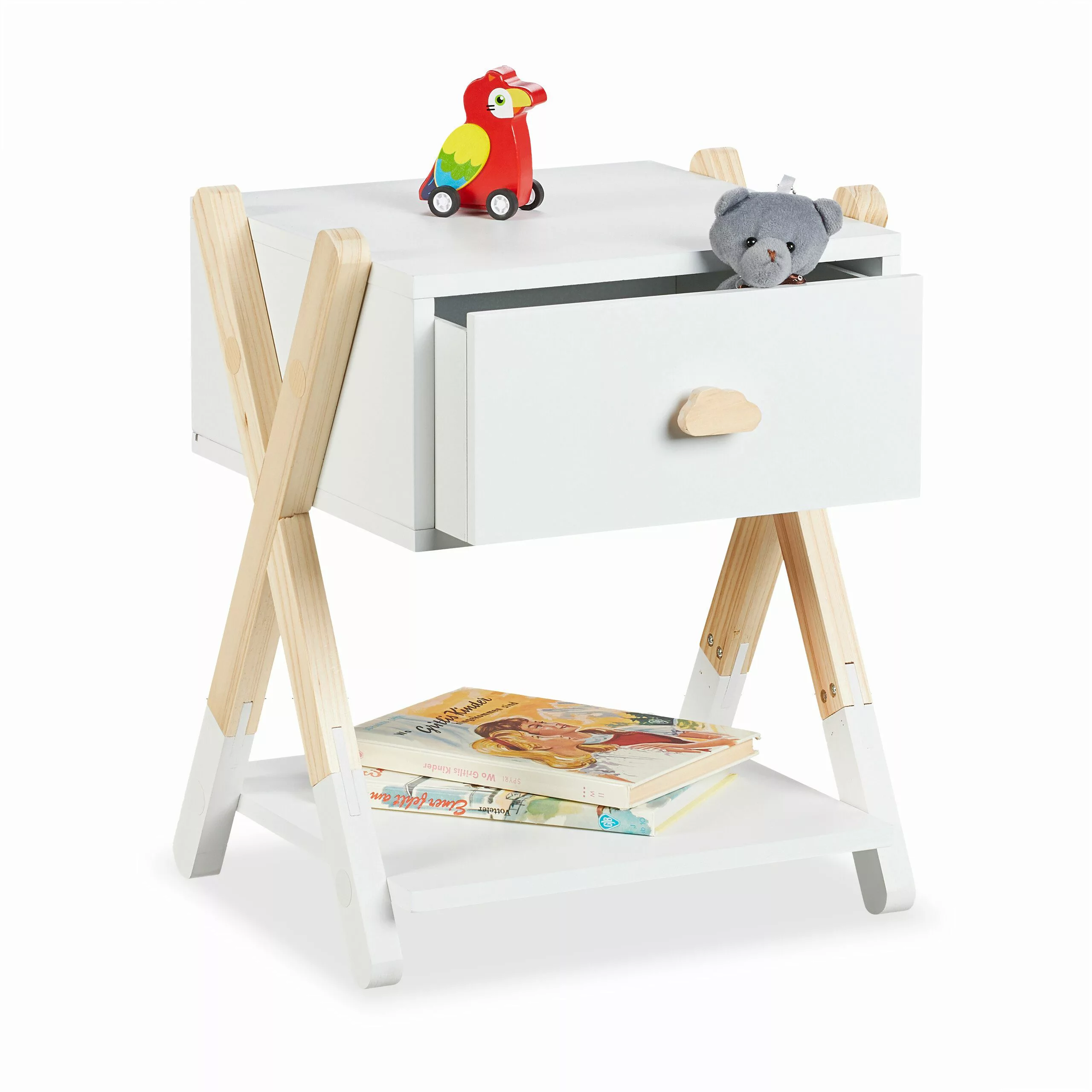 relaxdays Nachttisch für Kinder mit Schublade günstig online kaufen
