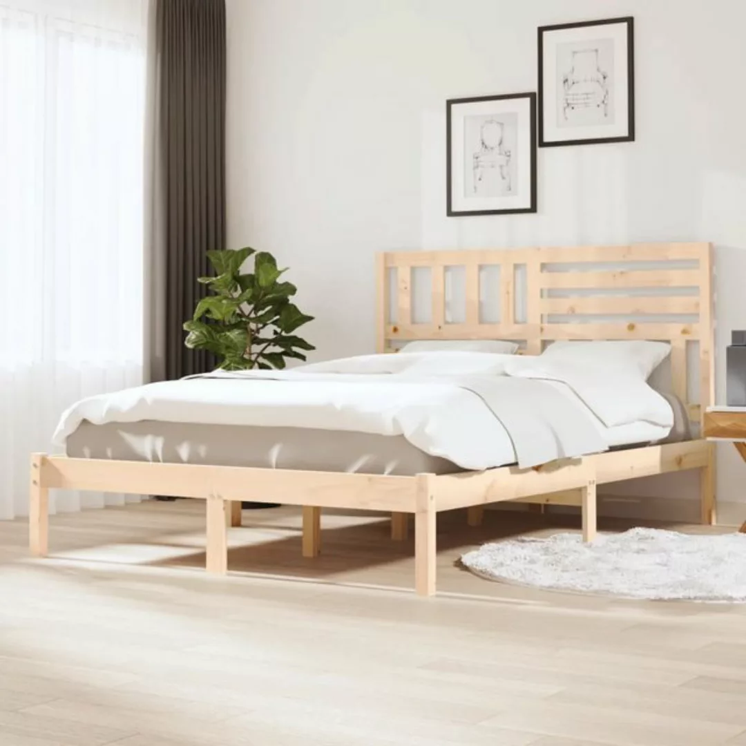 vidaXL Bettgestell Massivholzbett Kiefer 160x200 cm Doppelbett Bett Bettrah günstig online kaufen