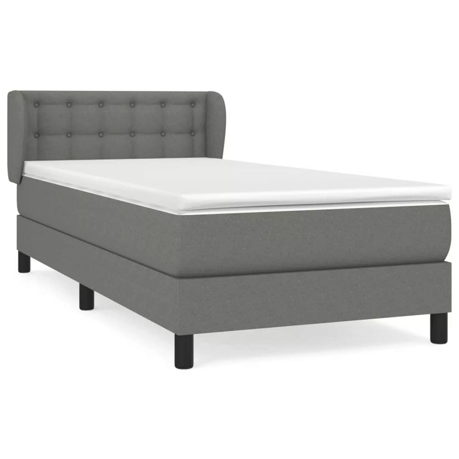 vidaXL Boxspringbett Boxspringbett mit Matratze Dunkelgrau 100x200 cm Stoff günstig online kaufen