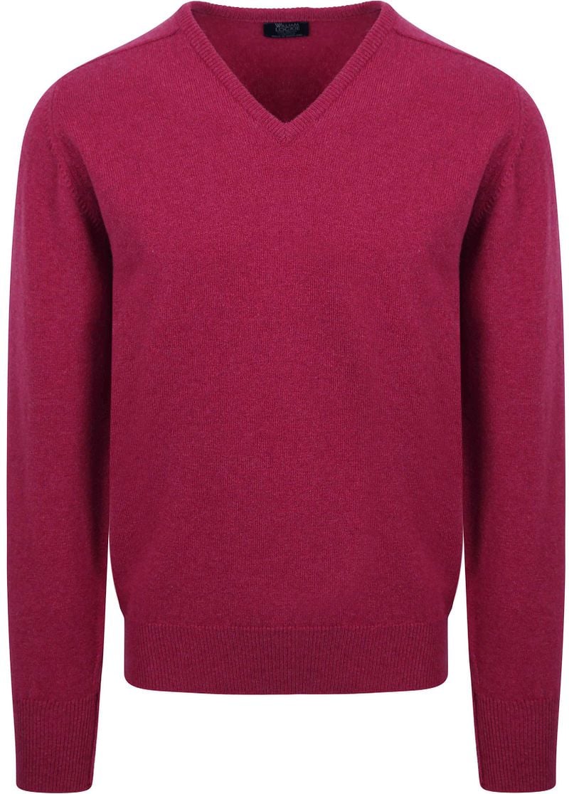 William Lockie V-Auschnitt Pullover Lamwolle Fuchsia - Größe M günstig online kaufen