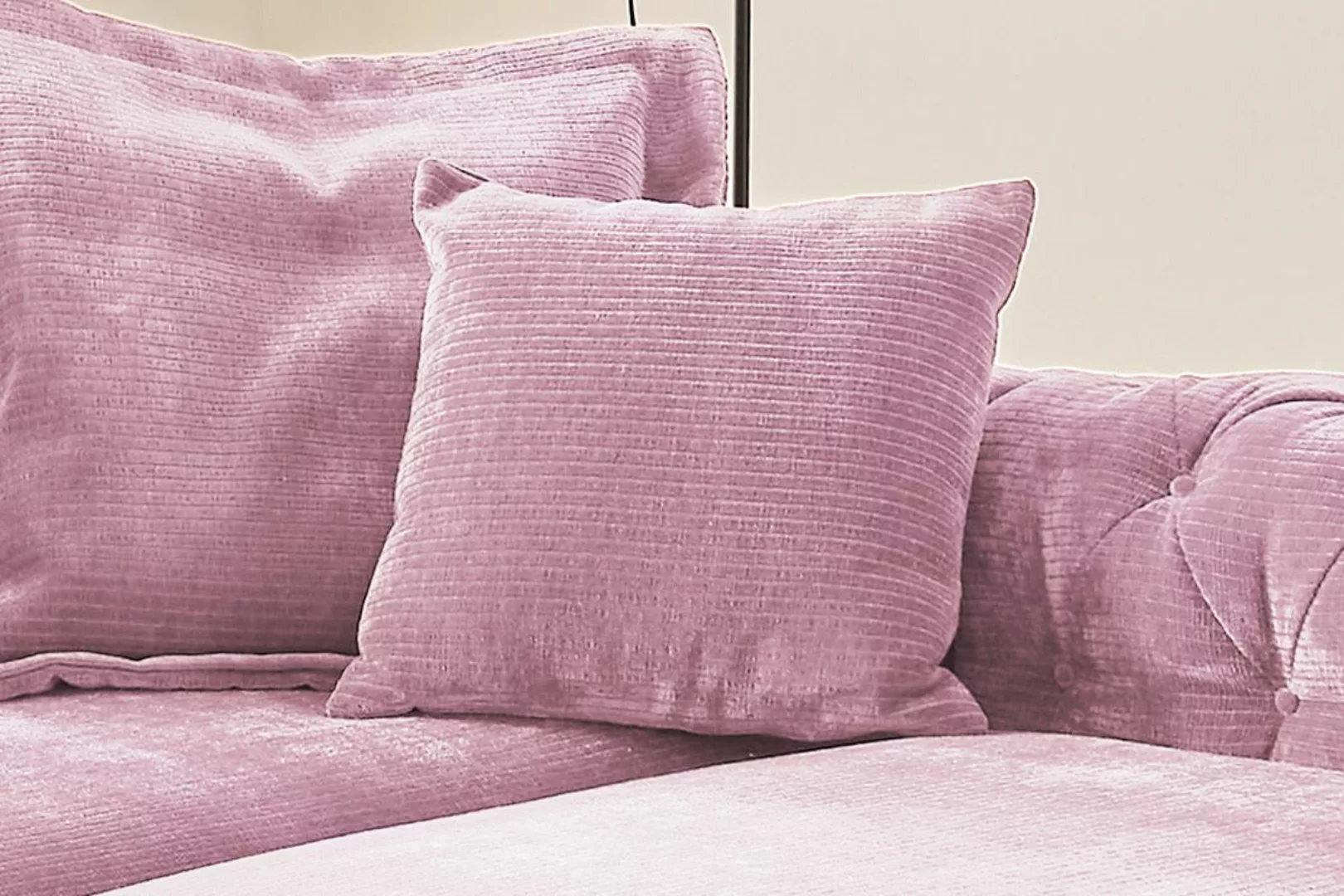 KAWOLA Spitzkissen SEPHI groß Cord Vintage rosa günstig online kaufen