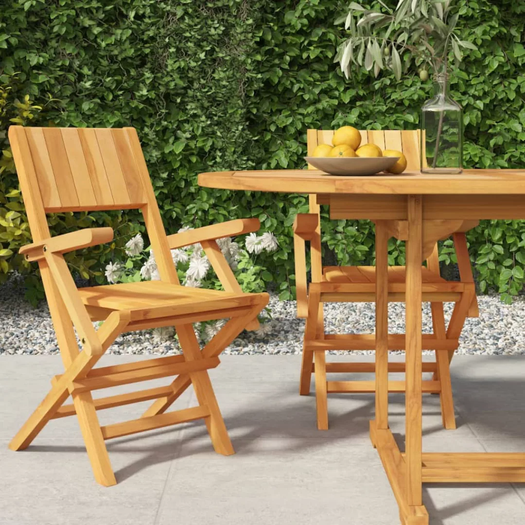 Vidaxl Gartenstühle 2 Stk. Klappbar 55x61x90 Cm Massivholz Teak günstig online kaufen