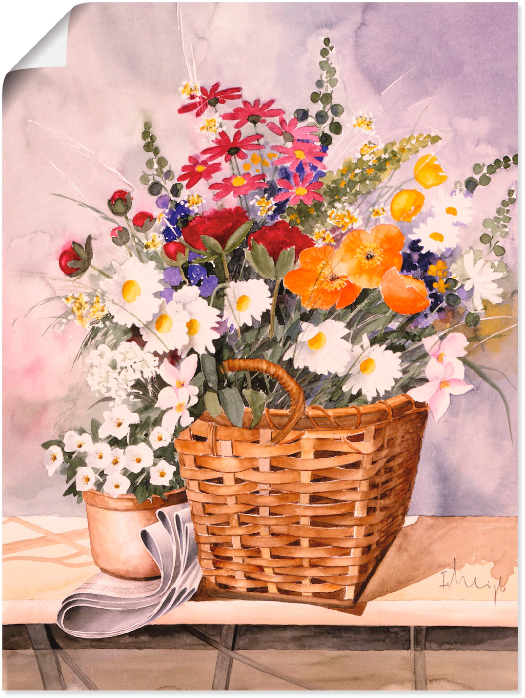 Artland Wandbild "Stillleben mit Kürbissen", Blumen, (1 St.), als Leinwandb günstig online kaufen