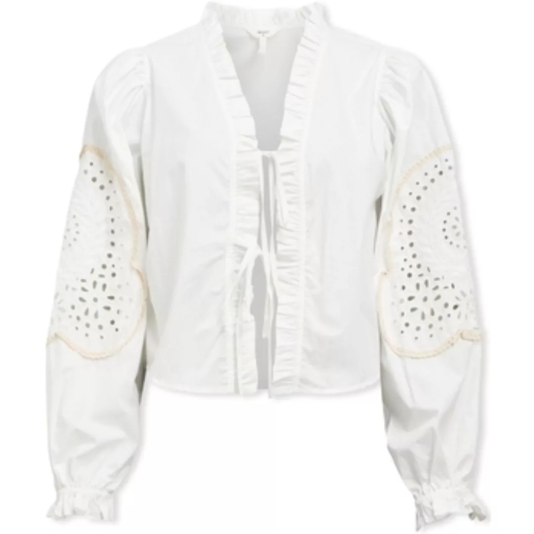 Object  Blusen Noos Top Brodera L/S - White Sand günstig online kaufen